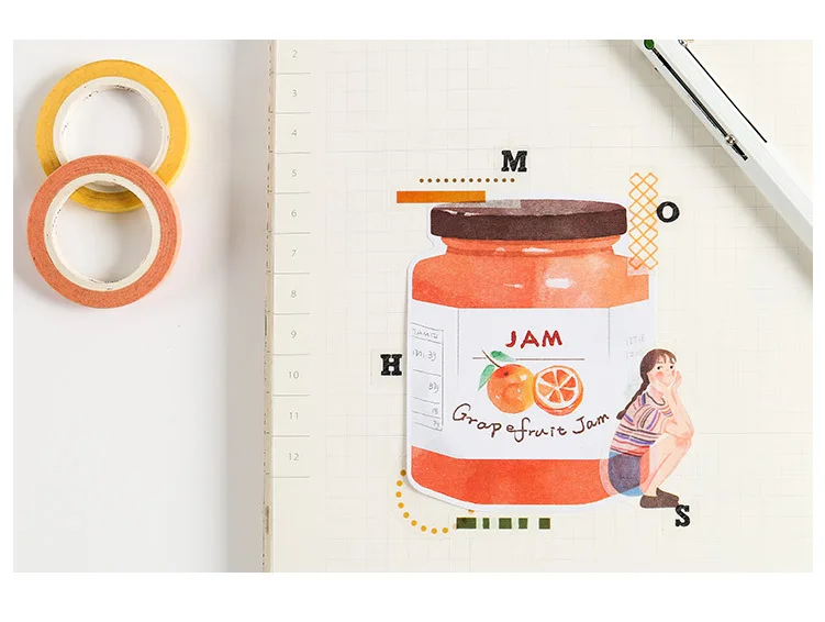 1х кавайные креативные Мультяшные наклейки серии jam, Еженедельный план, Стикеры для заметок, блокнот для заметок, корейские канцелярские принадлежности, школьные принадлежности, подарок