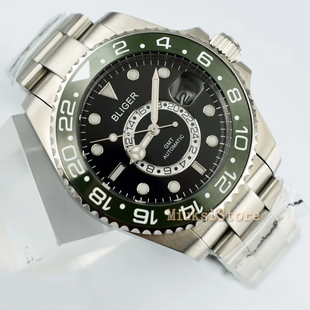 43 мм D'origine черный montre mode pour Top marque automatique multifoncments homme календириор мужские Lumineux |