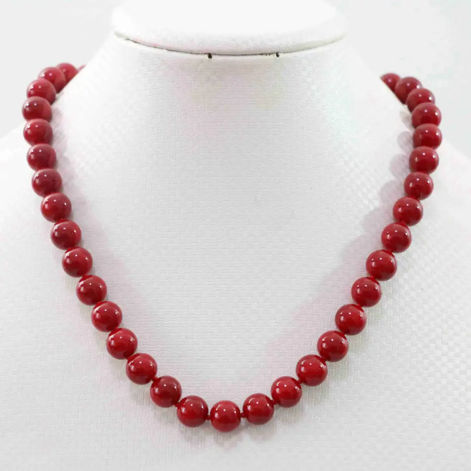 Новый модный красный Искусственный коралловый камень 8 мм 10 12 14 красивые круглые