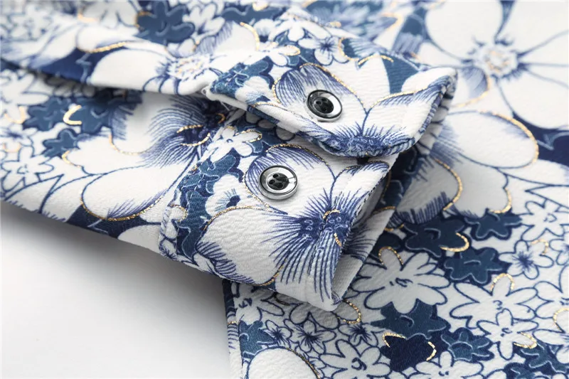 

men's Large Shirt Fashion Brand Long Sleeve Shirt Mens 2021 Spring Floral Male Hawaiian Shirt Casual Men Dress Shirt M-7XL