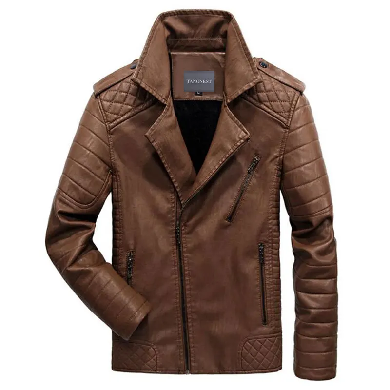 TANGNEST 6XL искусственная кожа куртки 2019 новый бренд мото крутые мужские пальто плюс