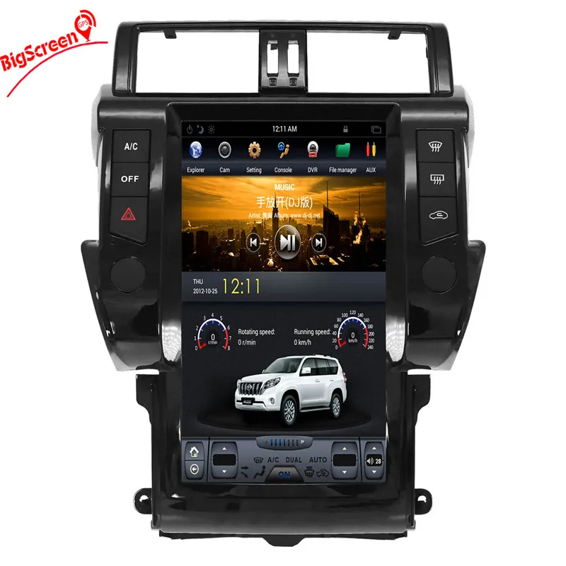 13,6 Android 7,1 Tesla стиль автомобиля gps навигация для TOYOTA Land Cruiser Prado 150- головное устройство мультимедиа dvd-плеер автомобиля