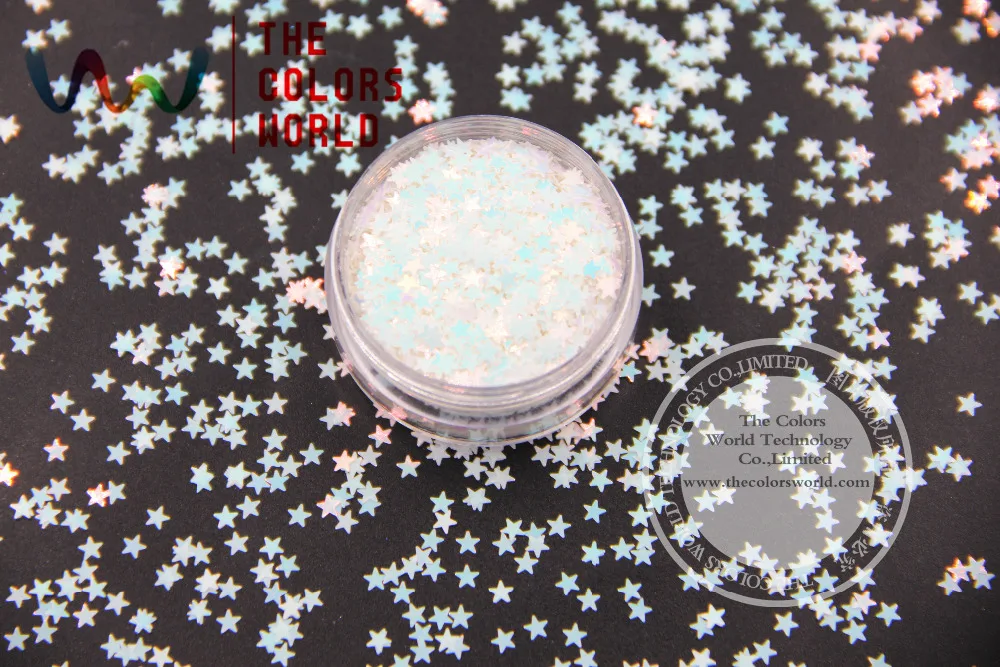 Перламутровый блеск TCI21 для дизайна ногтей светло-розовый с синими цветами в