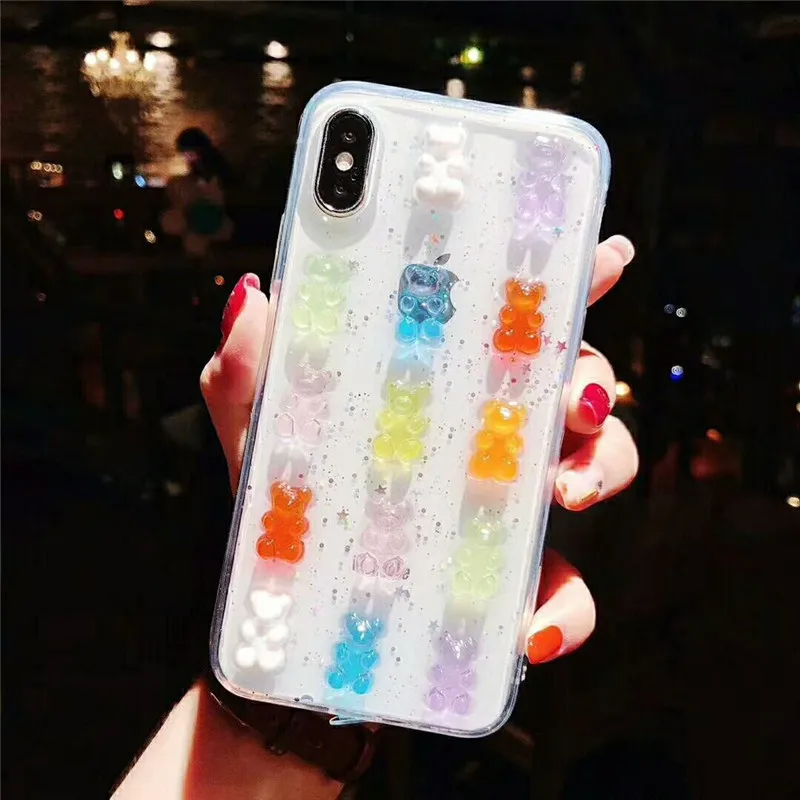 DISCASE Модный милый 3D стерео медведь чехол для телефона iphone X 8 7 6 6s plus Простой ТПУ