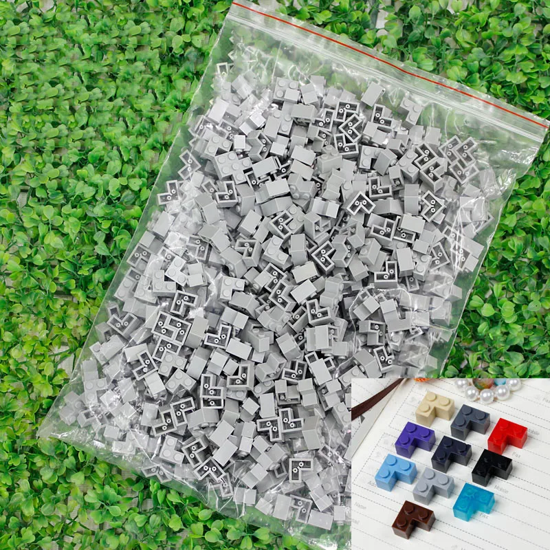 80 шт./лот MOC толстый Кирпич 2x2 угловая пластина строительные блоки детали