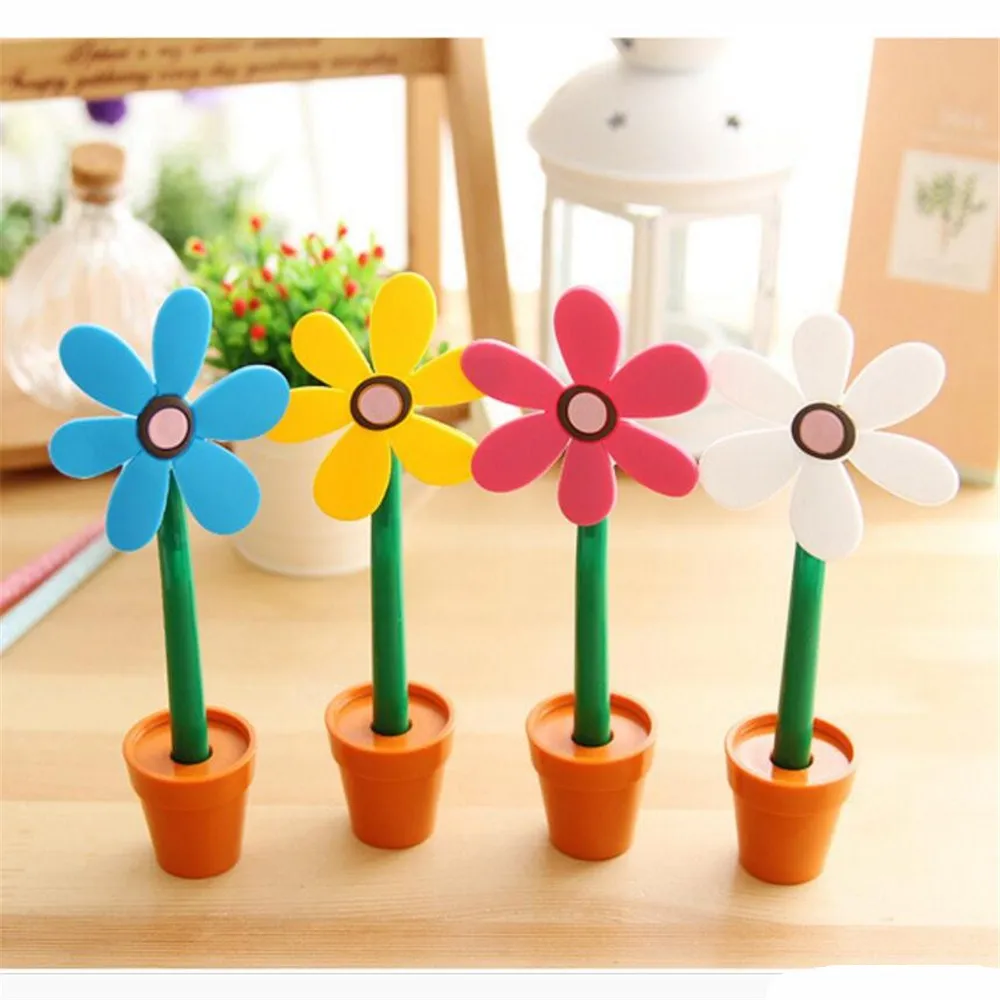 Креативная шариковая ручка с подсолнухом милый цветочный горшок красивый дизайн