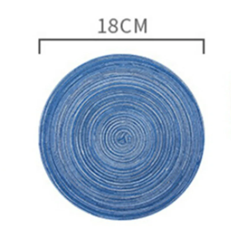 18cm Round Design Table Ramie Insulation Pad Solid Placemats Linen Non Slip Mat Kitchen Accessories | Дом и сад