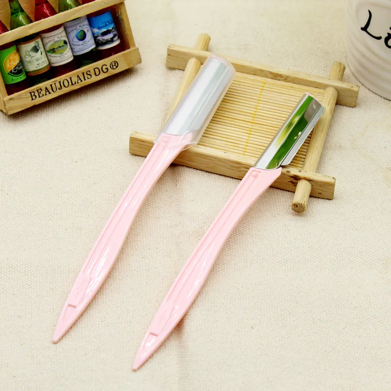 100PCSHigh quality stainless steel without mesh eyebrow trimming knife F149 portable shaving beauty makeup Tool | Красота и здоровье