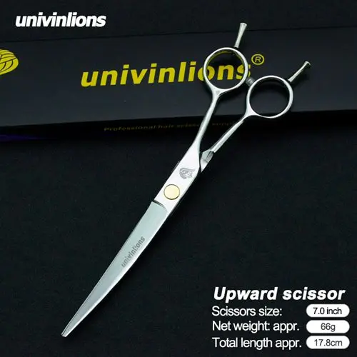 silver upward Univinlions " ножницы для стрижки собак Ножницы для собак Ножницы Для Стрижки животных и кошек ножницы для утончения собак изогнутые ножницы набор инструментов - Цвет: silver upward