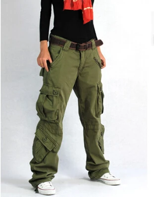 Брюки карго цвета хаки/чёрного в стиле хип хоп|womens hip hop pants|baggy pants womenpants women |