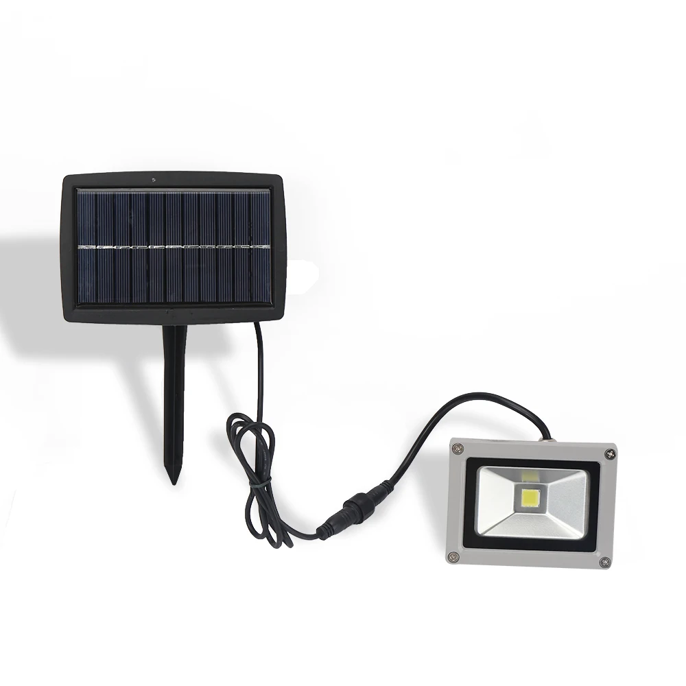 Водонепроницаемый светодиодный прожектор на солнечных батареях 10 Вт уличный