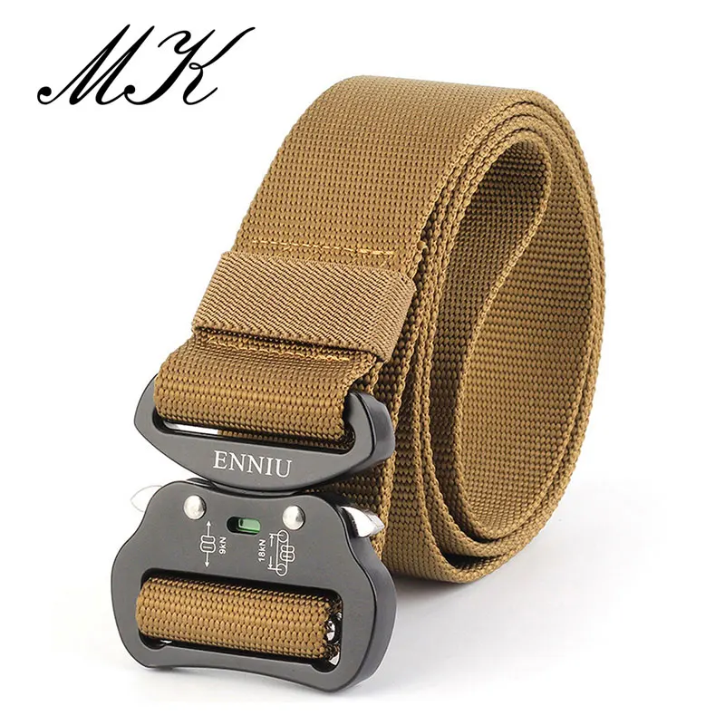 Maikun Nylon Belts for Men Army Tactical Men's Belt Wide Metal Buckle Belt Male 4.2CM