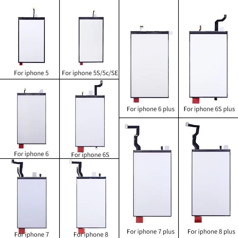 Пленка для ЖК дисплея с подсветкой iPhone 5 5S 5C SE 6 6P 6S 6SP 7 7P 8 8P Высококачественная