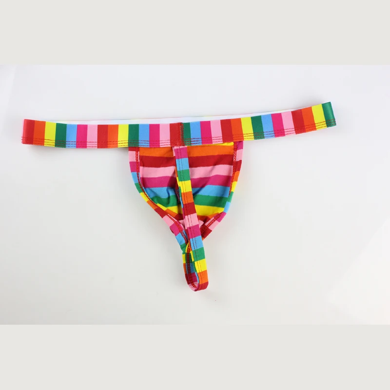 Новые мужские бриджи забавное Мужское нижнее белье в радужную полоску для