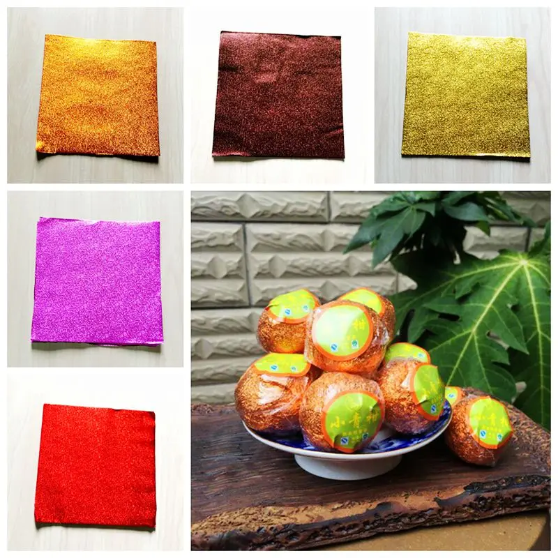 

(200pcs/lot)New Arrive 5 Colours Tea Decoration Packing Paper Candy Sugar wrapping Paper Chocolate Package Baking Tool 12cm