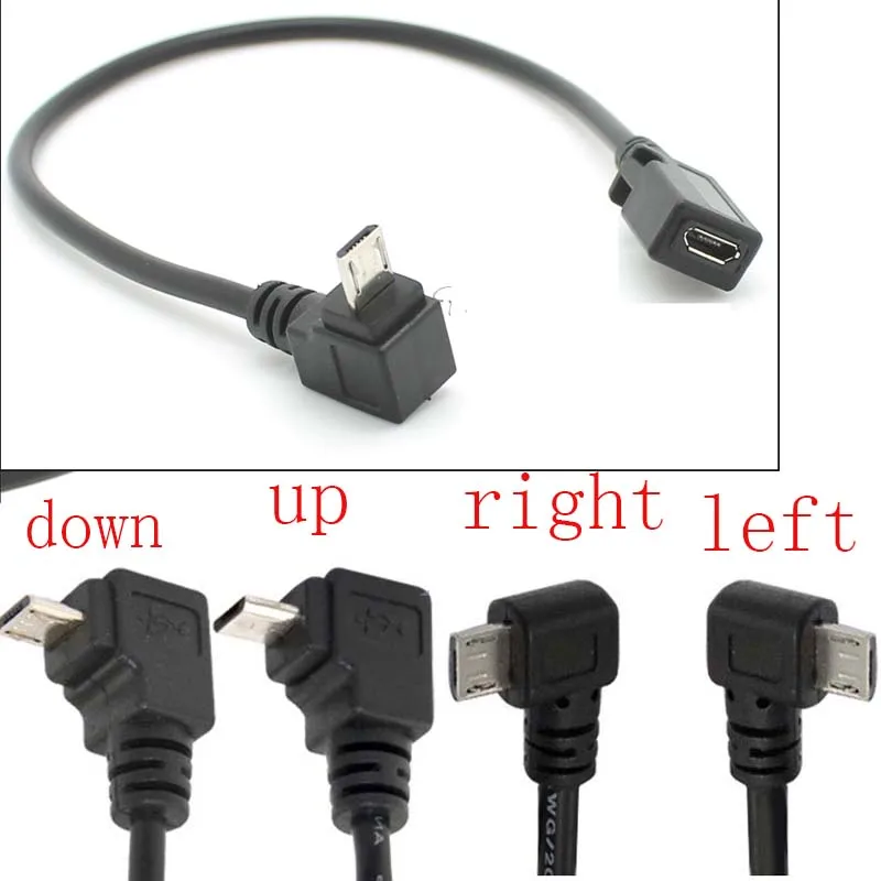Бесплатная доставка USB Micro 5P гнездо до папа левый правый Вниз Вверх угловой