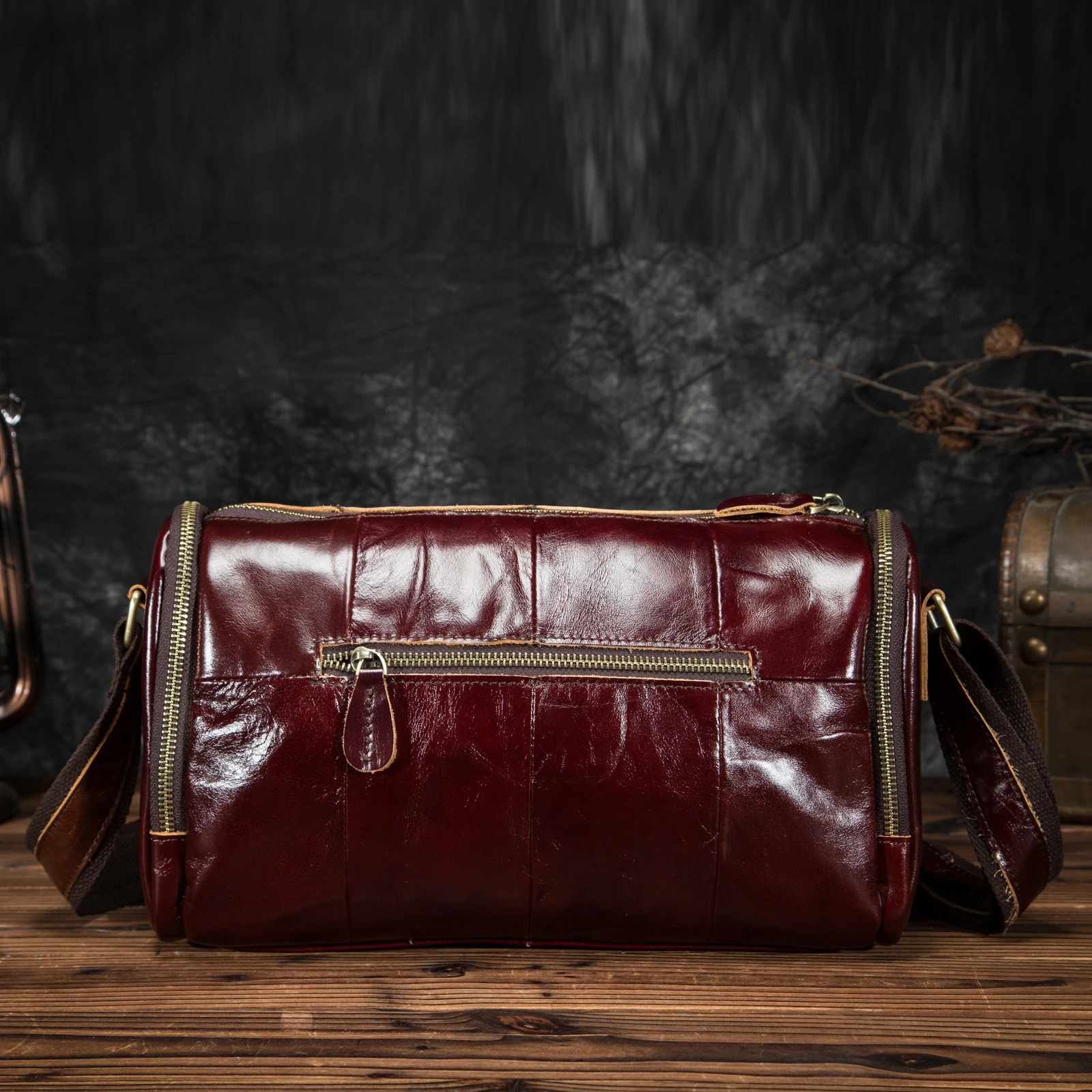 Оригинальная Кожаная кофейная Мужская Дизайнерская Повседневная сумка через