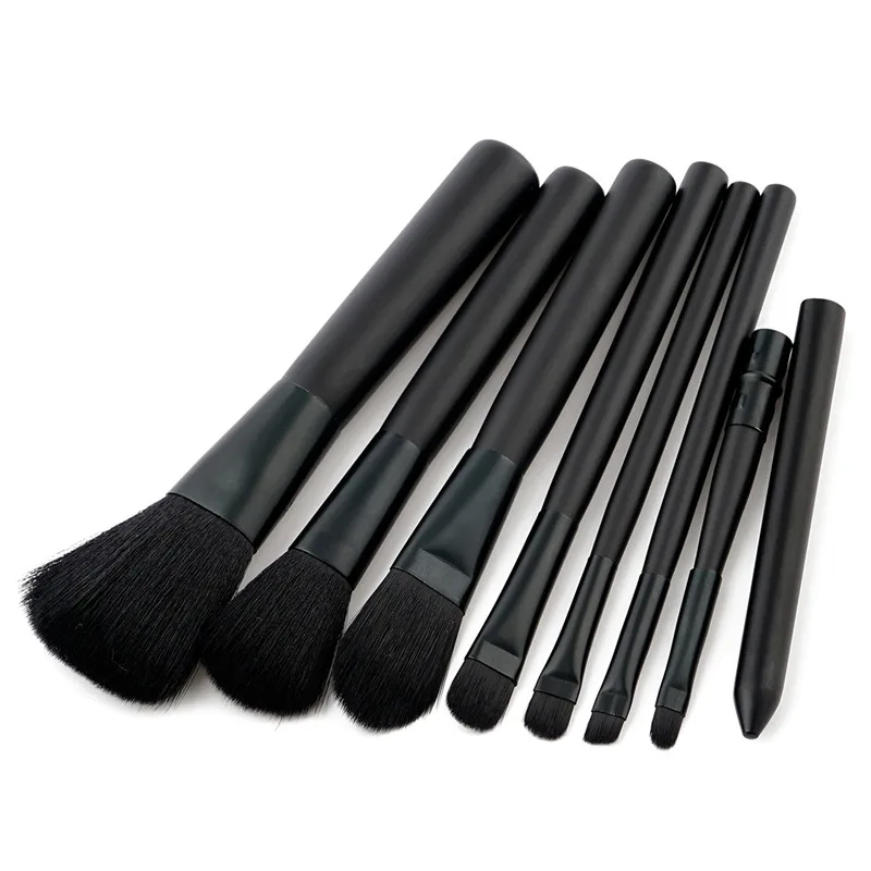 7Pcs Black 10 шт./7 шт./1 шт. набор кистей для макияжа с деревянной ручкой нейлоновые волосы Однослойная кисть для пудры Coesmetic Make up Tool - Handle Color: 7Pcs Black