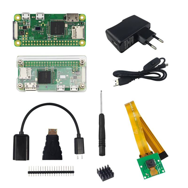 Raspberry Pi Zero W Kit акриловый чехол + теплоотвод головка GPIO дополнительная камера/SD
