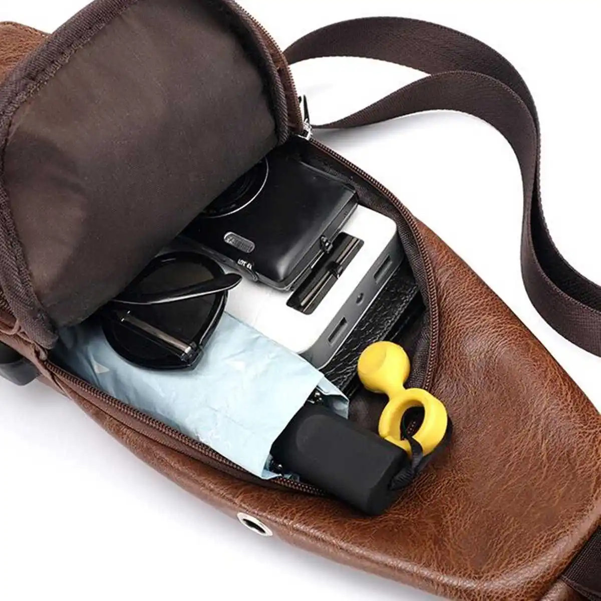 USB PU зарядка сумка на плечо Противоугонная мужская сумка через плечо походная нагрудная сумка Повседневная поясная сумка кожаная сумка через плечо S/L