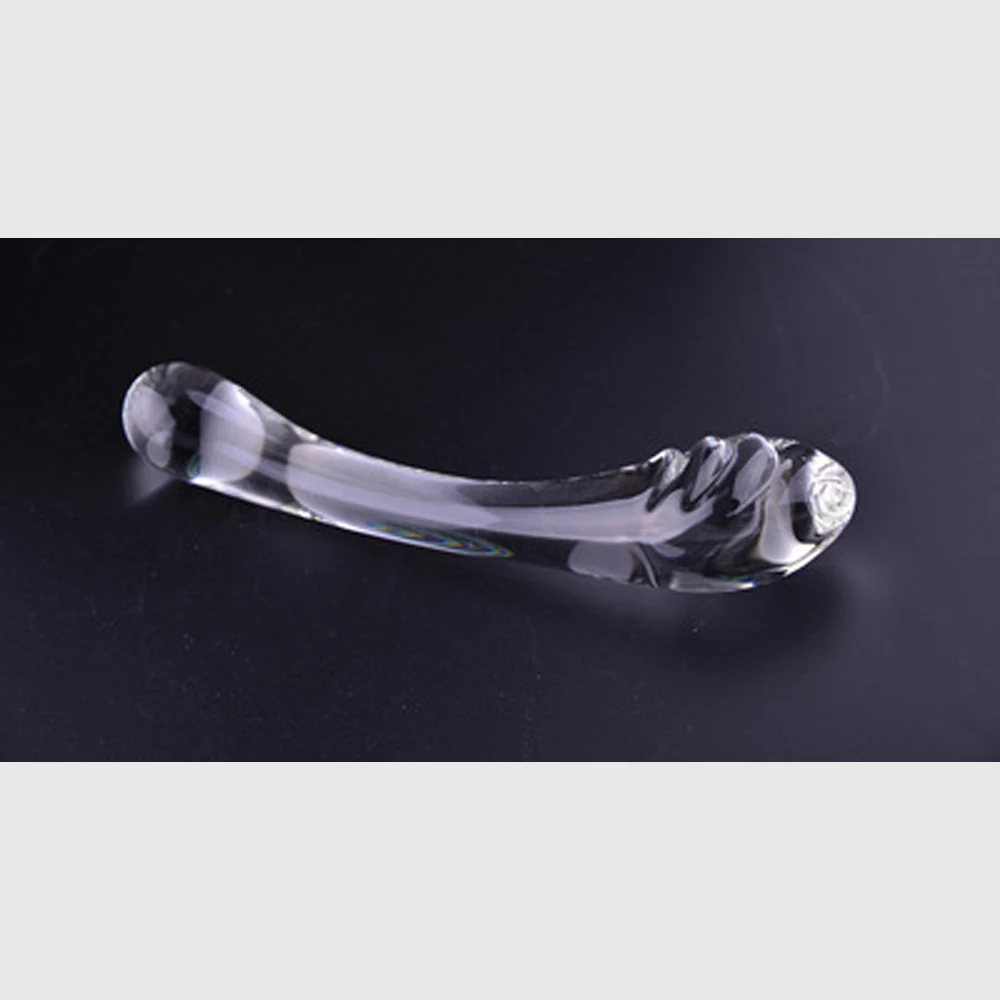 Стеклянный фаллоимитатор G Spot клиторальный пенис массажер Анальная пробка для