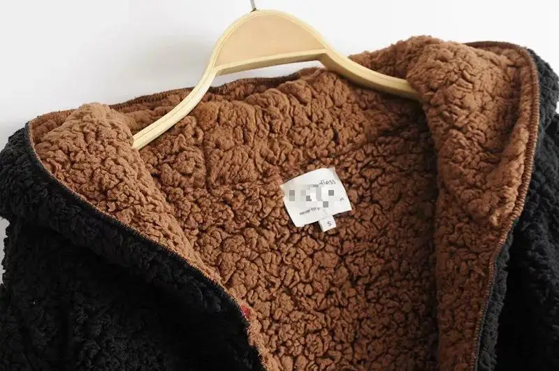 Faux Fur Coat Women Winter Warm Soft Hooded Long Double-sided Casacos Thickened Plush Loose Overcoat Casual Outerwear | Женская одежда