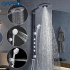 Настенный смеситель для душа GAPPO GA2417 для ванной комнаты, черный настенный набор для душа Водопад, душевая панель из АБС с 2 массажными насадками