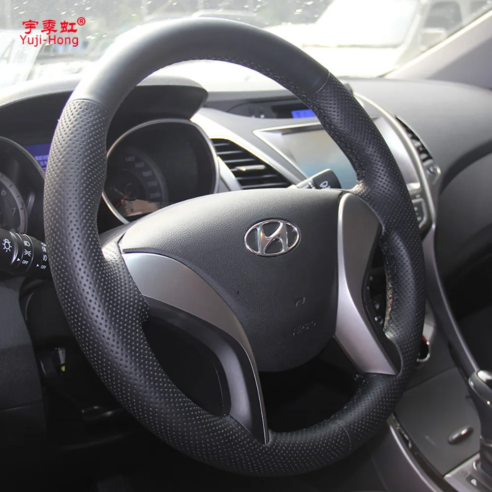 Чехол книжка из натуральной коровьей кожи для HYUNDAI Elantra 5 Avante i30 2013 2015 черный