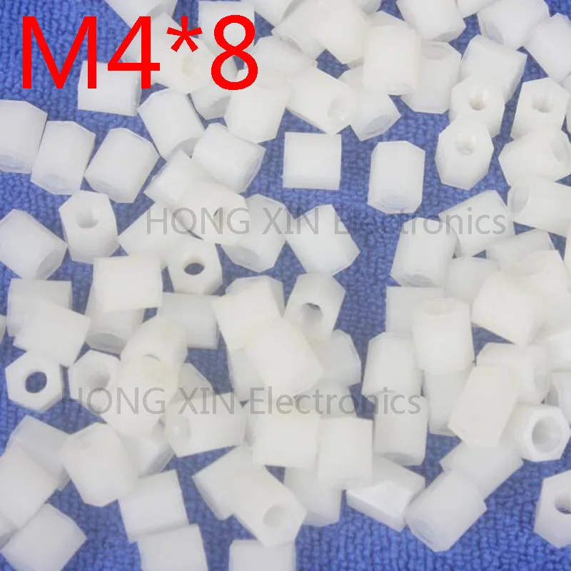

M4*8 white 1pcs Nylon Standoff Spacer Standard M4 Plastic Female-Female 8mm Standoff Repair accessory High Quality