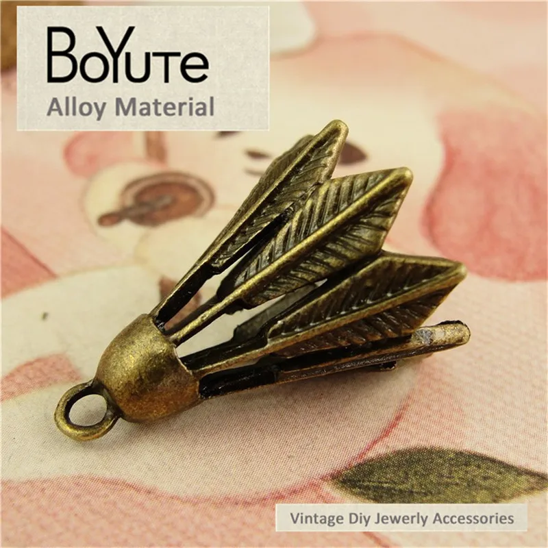 

BoYuTe (30 Pieces/Lot) 19*26MM Vintage Style Antique Bronze silver Plated Badminton Pendants Diy Jewelry Making Accessories