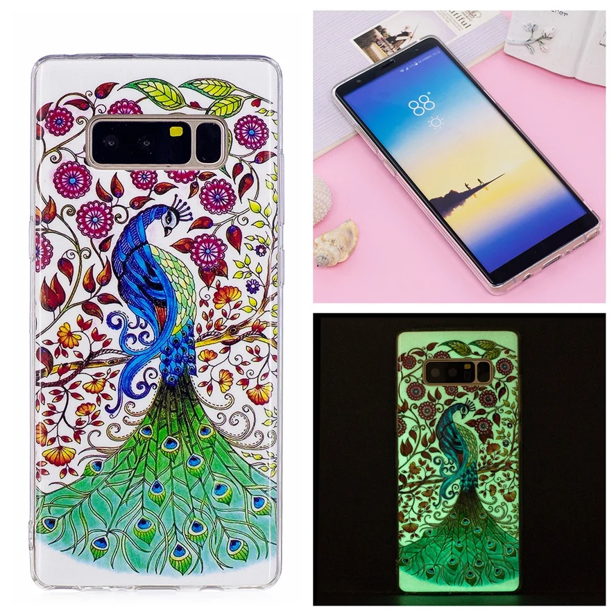 Световой Мягкий силиконовый чехол для Samsung Galaxy S6 S7 край S8 Плюс Крышка корпуса Note8