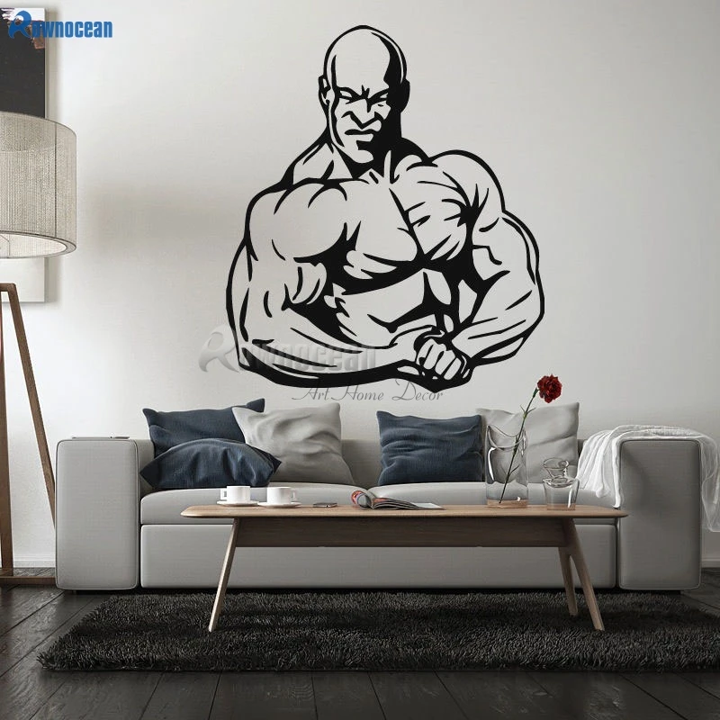 Домашний декор Виниловая наклейка на стену для спальни мышц человек бодибилдинг