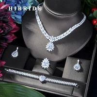 hibride luxury super flower 4pcs african jewelry sets for women wedding zircon cz nigeria dubai gold jewelry sets 2019 n 40