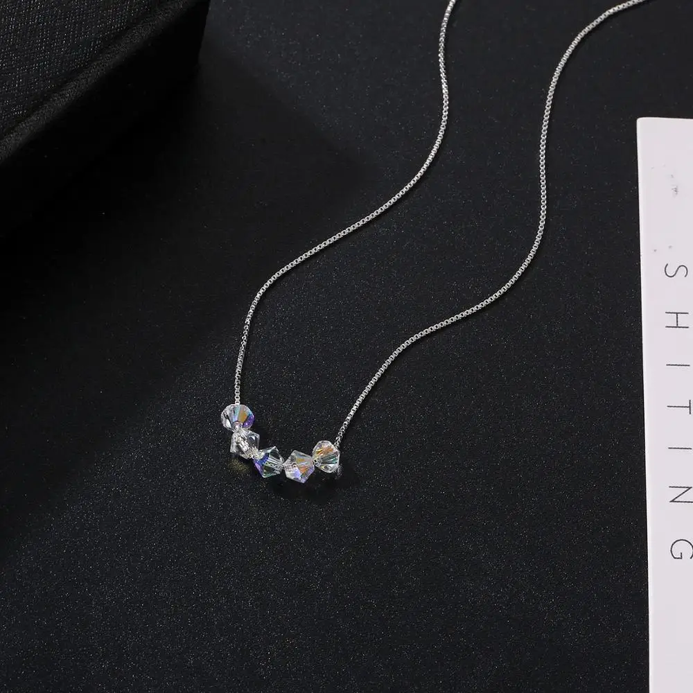 Ожерелья-подвески женские из серебра 925 пробы с кристаллами Swarovski | Украшения и