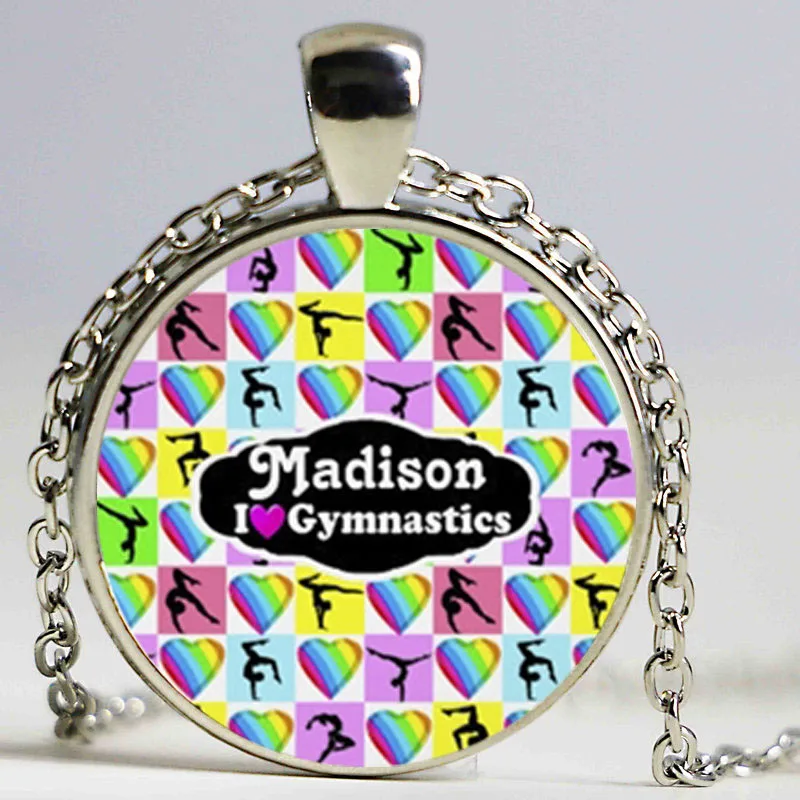 Новые Круглые Подвески I Love ожерелье с гимнастикой Sports Jewelry модный аксессуар