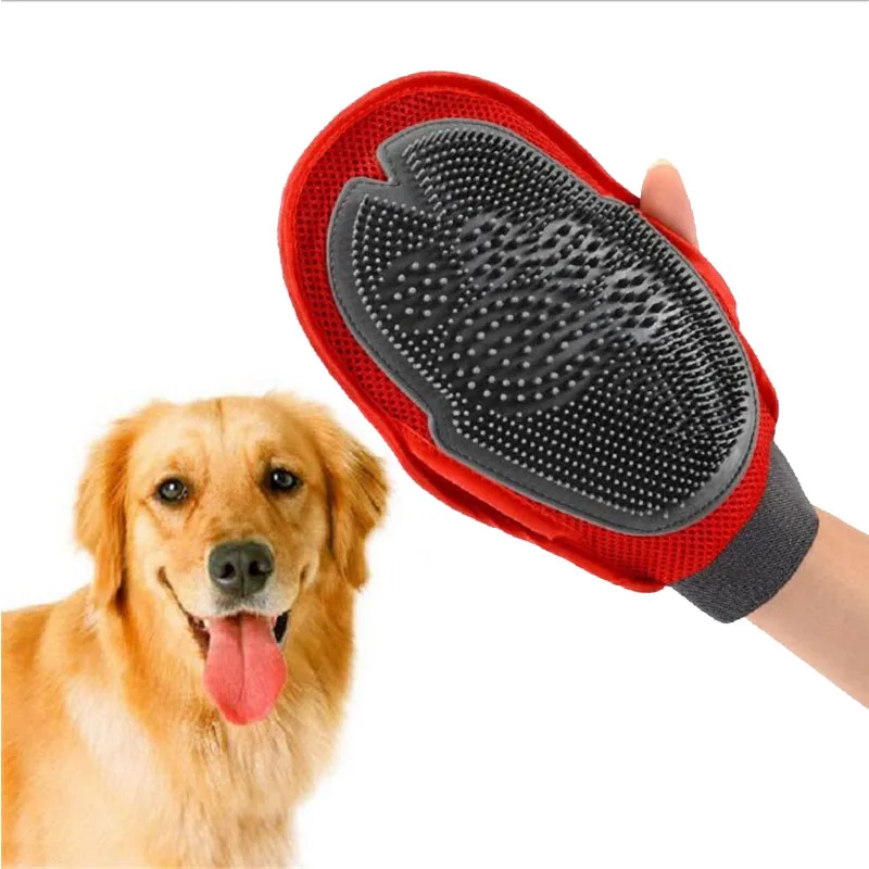 Силиконовая собачья щетка для домашних животных перчатка Deshedding Бережный уход за шерстью домашнего питомца собаки Ванна кошка моющие средства расчески варежки Плюмаж Массажер для животных
