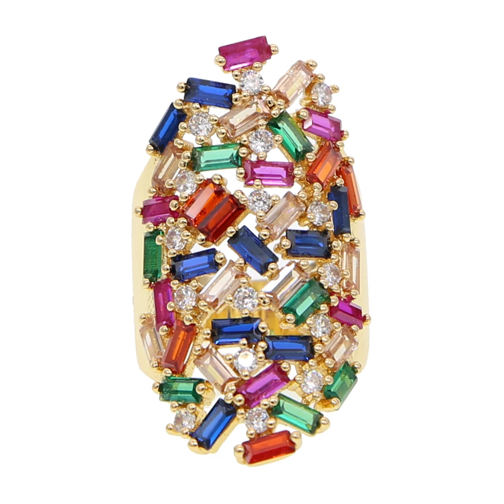 Высокое качество летний трендовый багет радужные цветные кубические