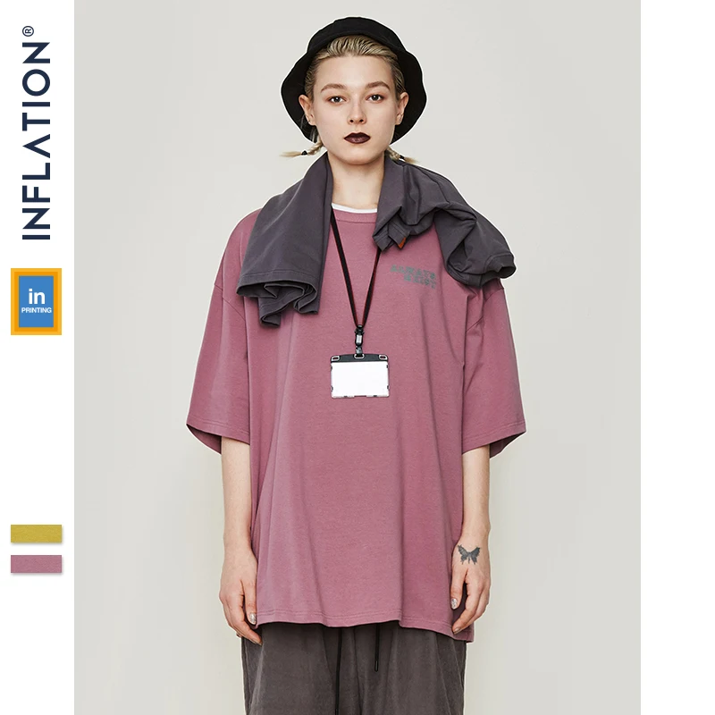 Мужская футболка в стиле Харадзюку INFLATION летняя с надписью хип-хоп модные