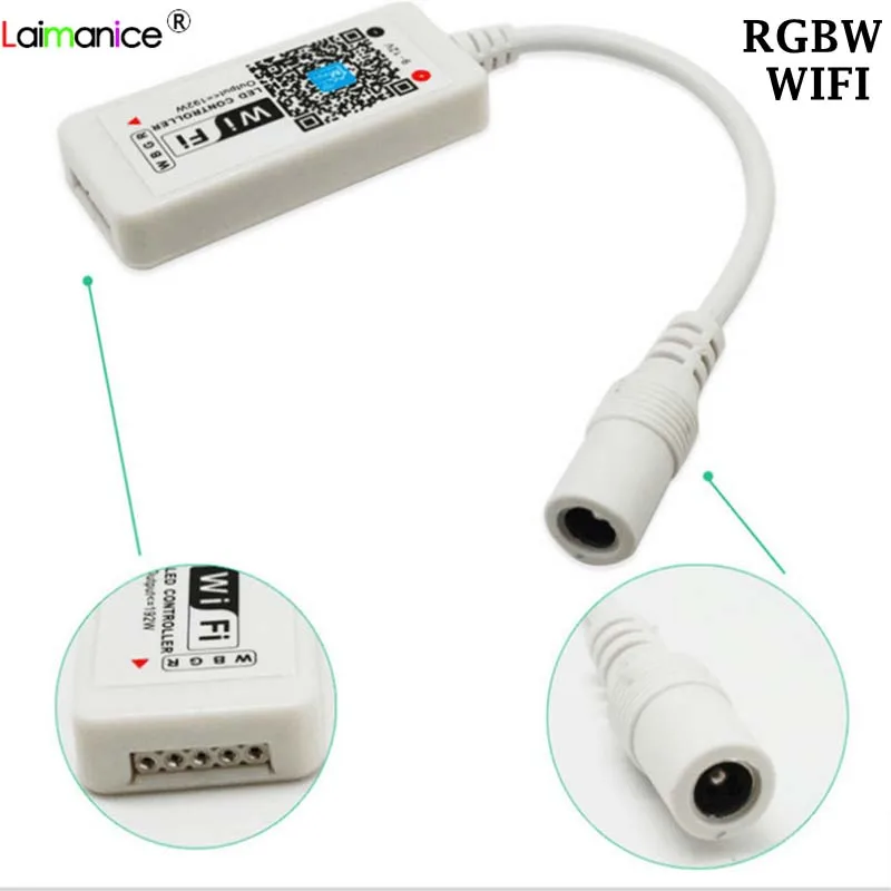 DC 5V 12V 24V Мини wifi led контроллер 16 миллионов цветов управление музыкой Wifi RGB/RGBW для