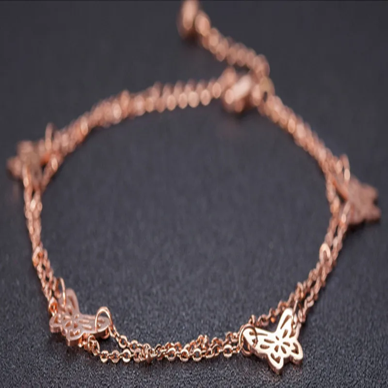 New Arrival Butterfly charm anklet for women Gold-Color Bracelet on a leg Fashion foot chian Ankle jewelry Украшения и