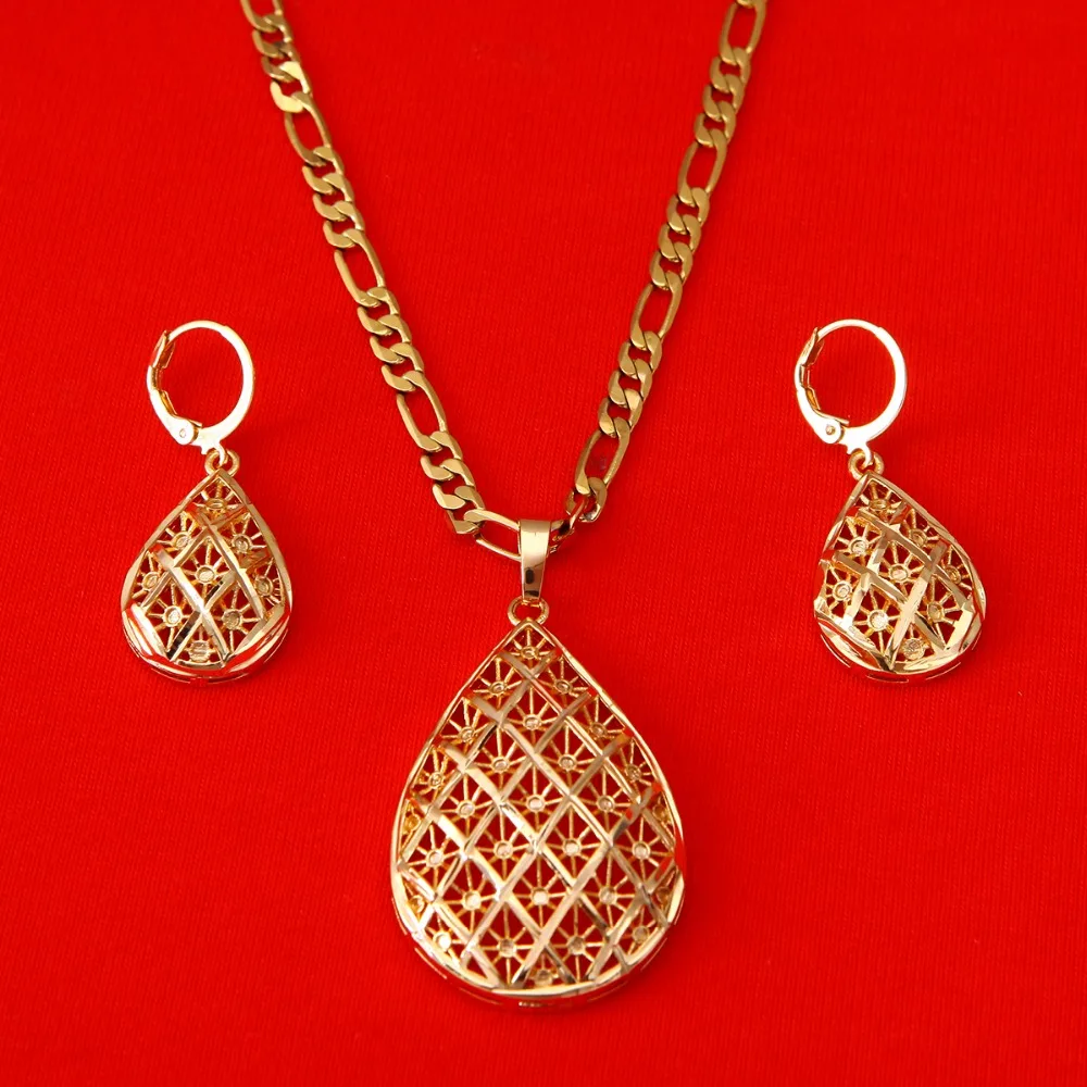 Новейшее эфиопское ожерелье серьги ювелирные наборы золотого цвета африканские