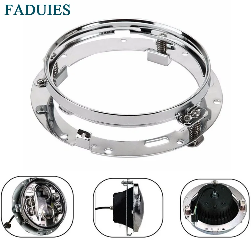 FADUIES 1 шт. хромированный 7 дюймовый светодиодный круглый Монтажный кронштейн для