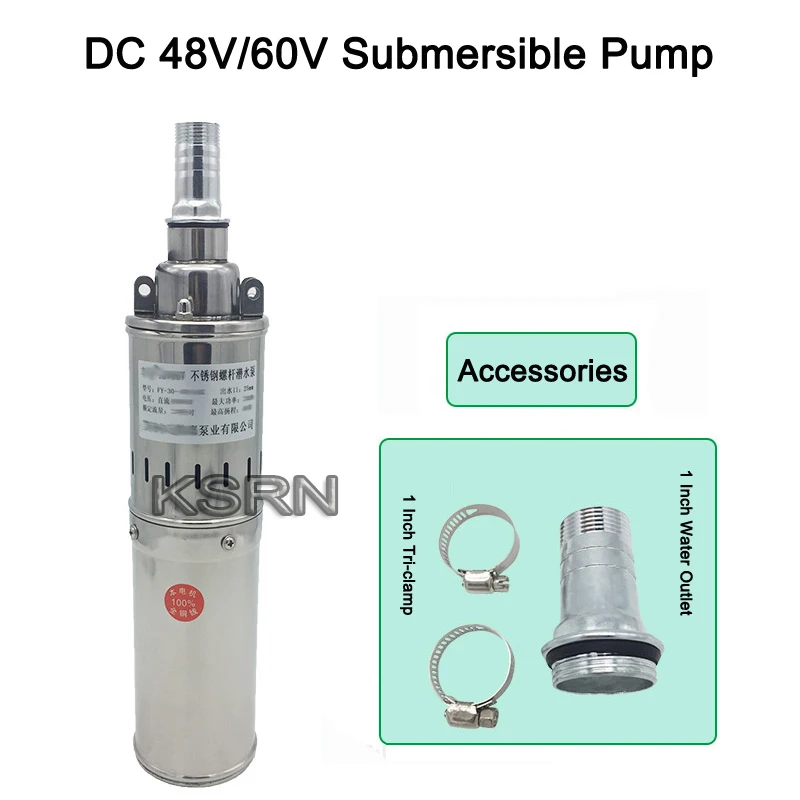 Погружной насос для глубокой скважины из нержавеющей стали постоянный ток 48/60 в