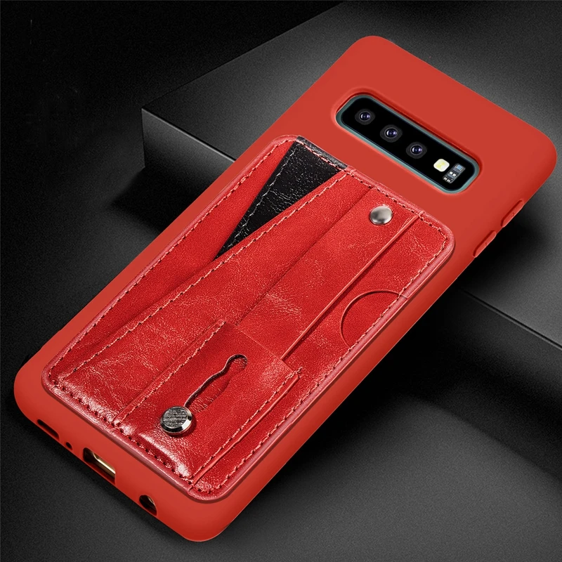 Чехол s10e для Samsung Galaxy s7 edge s8 s9 s10 plus чехол-накладка из искусственной кожи с карманом