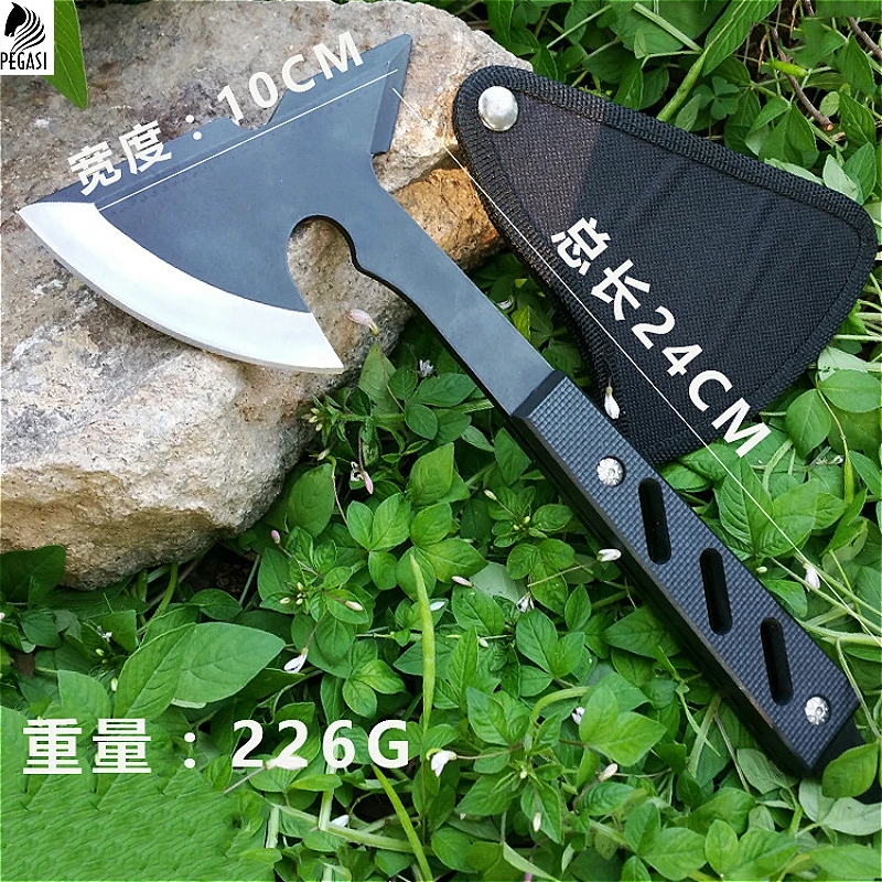 

PEGASI Black outdoor jungle handaxe on foot rescue and self-defense axe household axe 24cm portable handaxe sharp