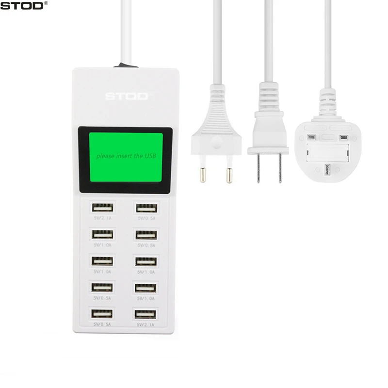 STOD многопортовое зарядное устройство 10 USB мощность 50 Вт зарядная станция для iPhone 6
