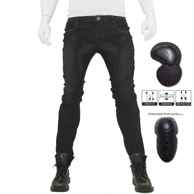 Loong biker JUKE 114 5 джинсы черные летние дышащие мужские из сетчатого материала