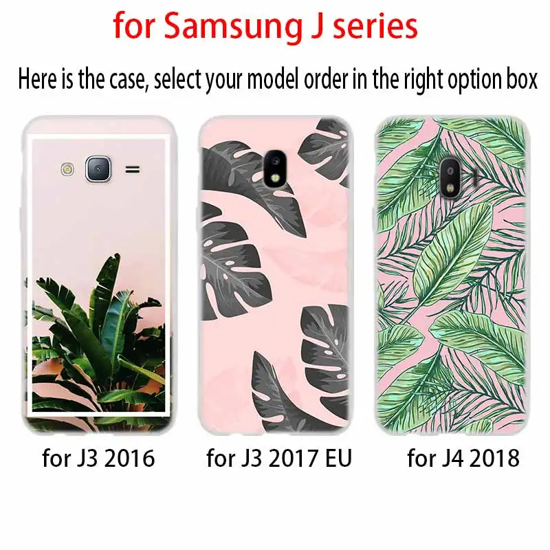 Тропические растения чехол TPU силиконовый для Samsung Galaxy J6 J8 J3 J5 J7 J4 J2 J1 Plus 2018 2016 2017 EU