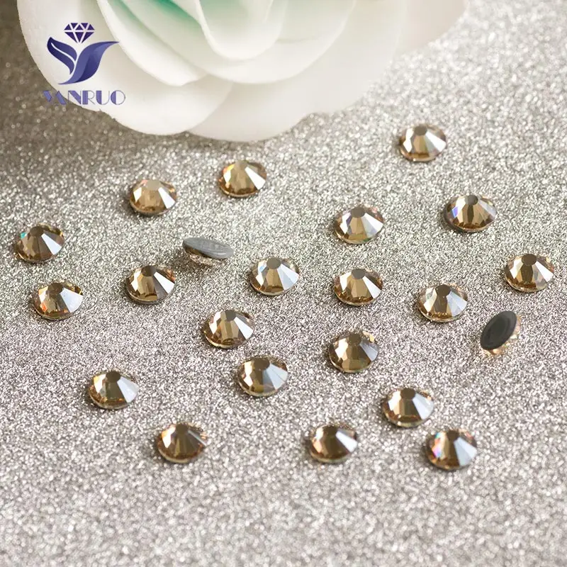 YANRUO 2058HF SS16 3 8 4 0 мм хрустальные золотые стразы с золотыми тенями стеклянные