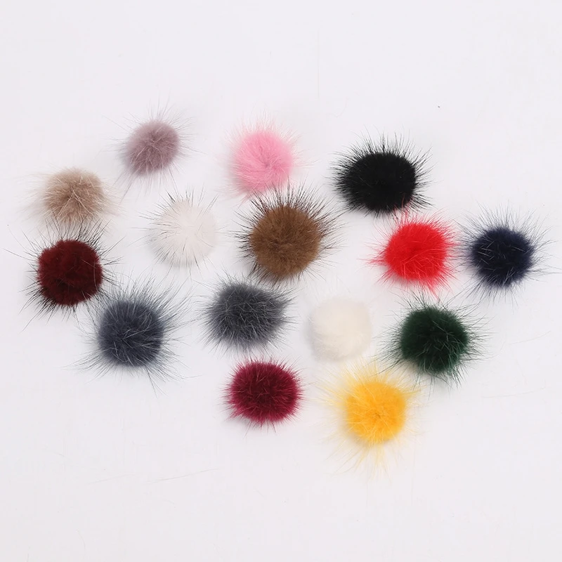 Помпоны с шариком из меха норки 80 шт. 3 2 см|mink fur ball|jewelry findingsfur ball pompom |